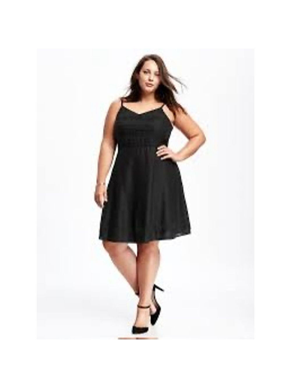 Old Navy Black Crepe Cutwork Cami Dress Size XXL